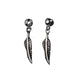Stainless Steel Antique Silver Feather Dangle Bead 5x9mm/24x6mm 2pcs - Cosplay Supplies Inc
