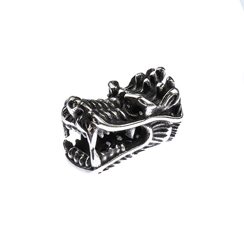 Stainless Steel Antique Silver Dragon Head Bead 18x12mm 2pcs