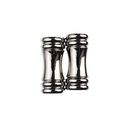 Stainless Steel Antique Silver Tube Glue-In Cord Clasp 21x10mm (6mm Hole) 2pc - Cosplay Supplies Inc