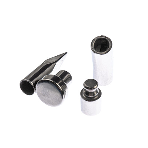 Stainless Steel Gold Plated Glue-In Cord Clasp Set 30x19mm/29x8mm (6mm Hole)