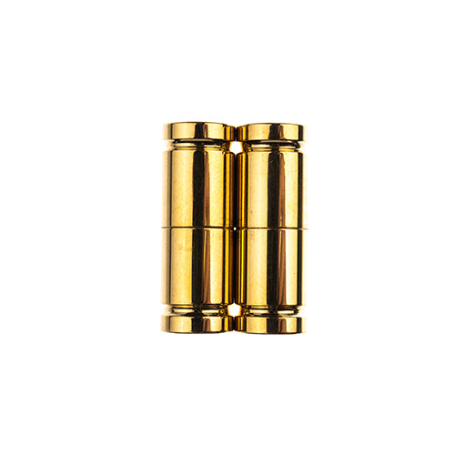 Stainless Steel Gold Plated Glue-In Cord Tube Clasp 22x8mm (5mm Hole) 2pcs - Cosplay Supplies Inc