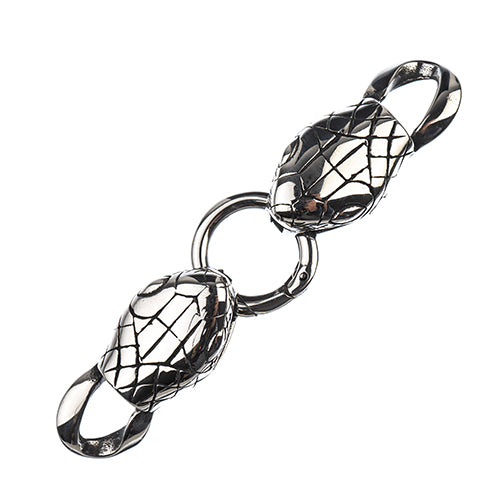 Stainless Steel Antique Silver Snake Head Clasp 34x15mm/18mm