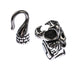 Stainless Steel Antique Silver Glue-In Cord Panther Head 2 Hook Clasp 23x10mm/22x8mm 6mm Hole