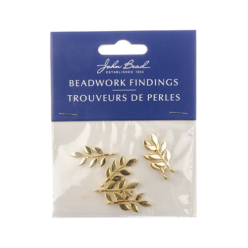 Beadwork Findings  Pendant Branch With Leaves 11x24mm 6pcs