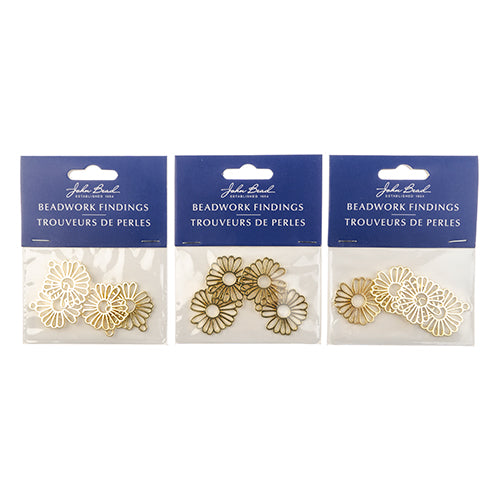 Beadwork Findings  Pendant Flower 25x28mm 4pcs