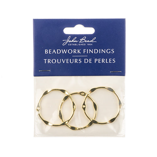 Beadwork Findings  Pendant Partly Flattened Circle 33mm 3pcs