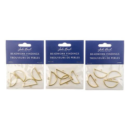 Beadwork Findings  Pendant Half Circle 18x30mm 4pcs