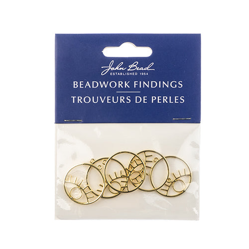 Beadwork Findings  Pendant Circle with Eye 22x24mm 5pcs