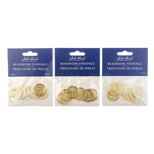 Beadwork Findings  Pendant Circle with Stars 22mm 6pcs