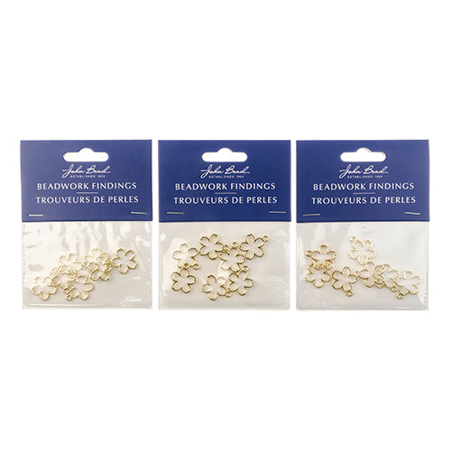 Beadwork Findings  Pendant Five Petal Flower 15x17mm 7pcs