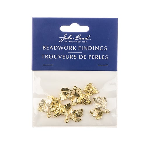 Beadwork Findings  Pendant Two Leaves 18x21mm 6pcs