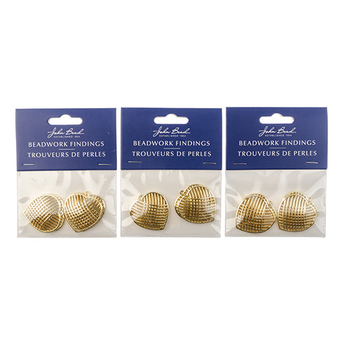 Beadwork Findings  Pendant Crossed Heart 29x31mm 4pcs