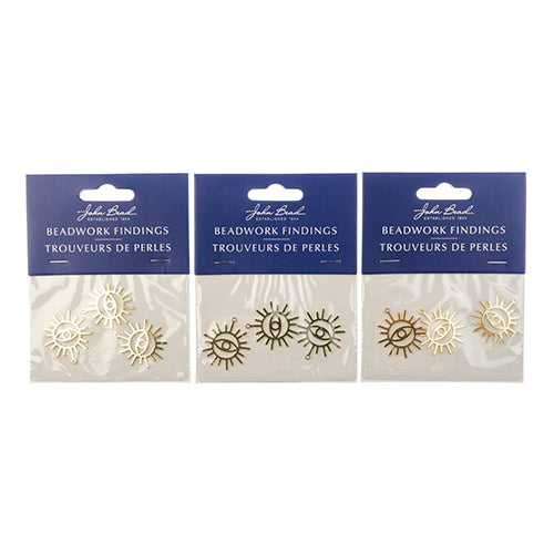 Beadwork Findings  Pendant Eye in Sun 23x25mm 3pcs