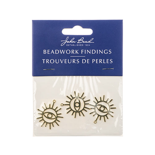 Beadwork Findings  Pendant Eye in Sun 23x25mm 3pcs