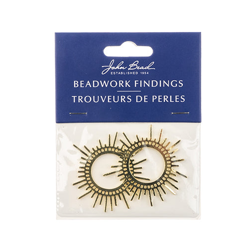 Beadwork Findings  Pendant Sun 42x45mm 2pcs