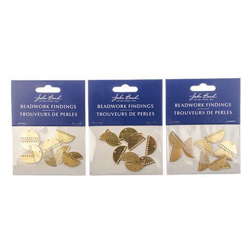 Beadwork Findings  Pendant Half Moon Semicircle with 9+1 Holes 10pc