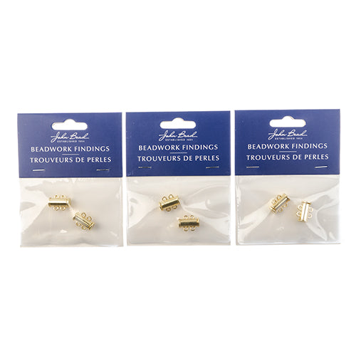 Beadwork Findings Tube Slide Clasp with 2-Strands 2pc