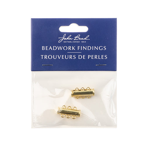 Beadwork Findings Tube Slide Clasp with 3-Strands 2pc