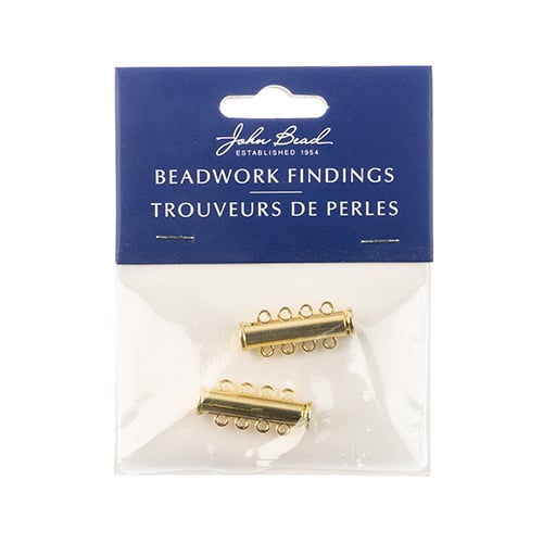 Beadwork Findings Tube Slide Clasp with 4-Strands 2pc