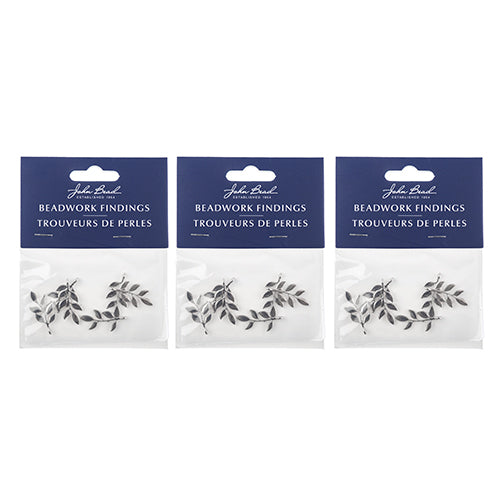 Beadwork Findings  Pendant Branch With Leaves 11x24mm 6pcs