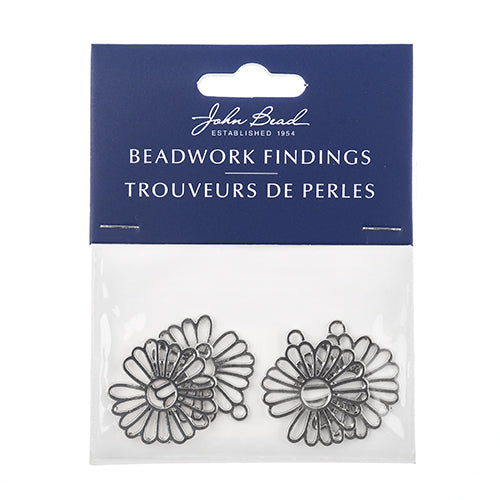 Beadwork Findings  Pendant Flower 25x28mm 4pcs