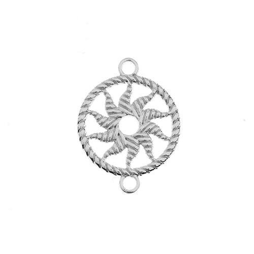 Beadwork Findings  Pendant Circle with Sun 16x21mm 4pcs