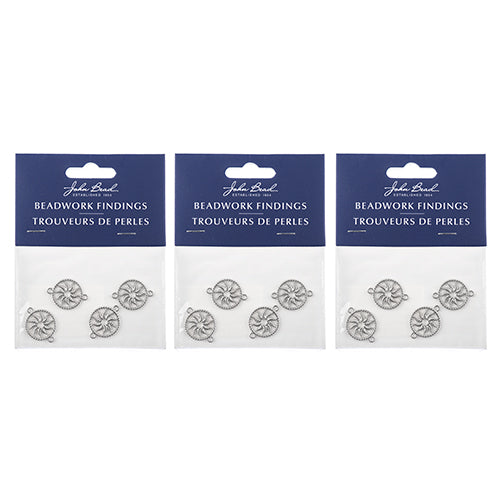 Beadwork Findings  Pendant Circle with Sun 16x21mm 4pcs