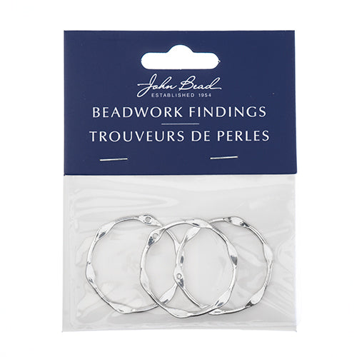 Beadwork Findings  Pendant Partly Flattened Circle 33mm 3pcs