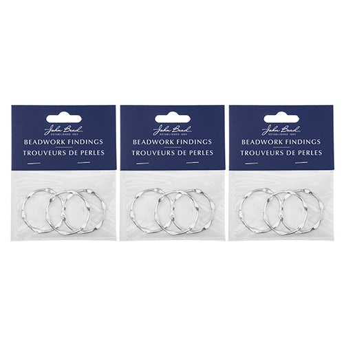 Beadwork Findings  Pendant Partly Flattened Circle 33mm 3pcs