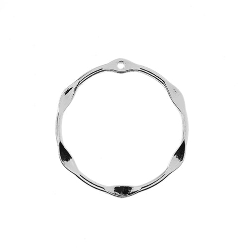 Beadwork Findings  Pendant Partly Flattened Circle 33mm 3pcs