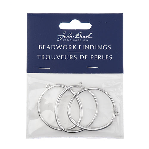 Beadwork Findings  Pendant Organic Circle 34x40mm 3pcs