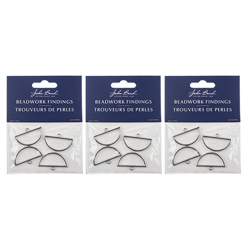 Beadwork Findings  Pendant Half Circle 18x30mm 4pcs