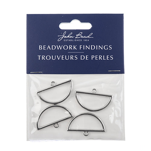 Beadwork Findings  Pendant Half Circle 18x30mm 4pcs