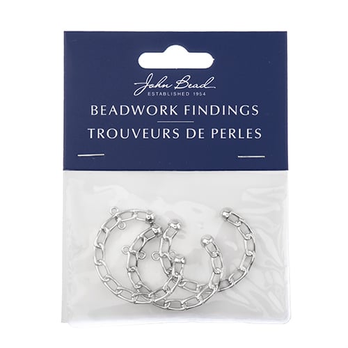 Beadwork Findings  Pendant Chain Half Circle 28x35mm 3pcs