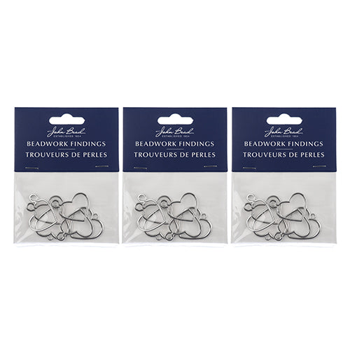 Beadwork Findings  Pendant Heart side Link 24x25mm 5pcs