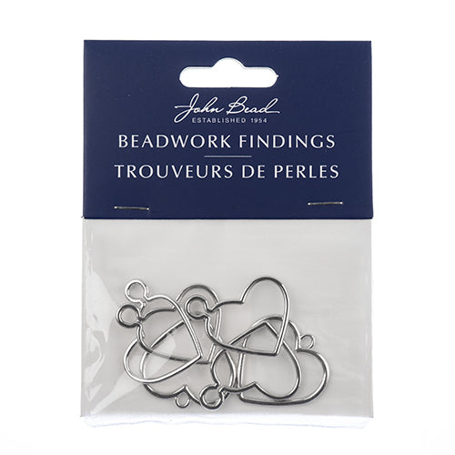 Beadwork Findings  Pendant Heart side Link 24x25mm 5pcs