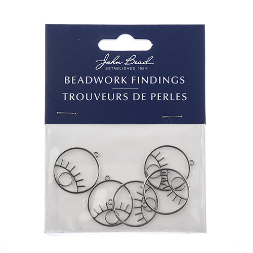 Beadwork Findings  Pendant Circle with Eye 22x24mm 5pcs