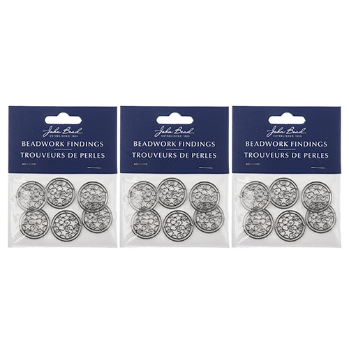 Beadwork Findings  Pendant Circle with Stars 22mm 6pcs