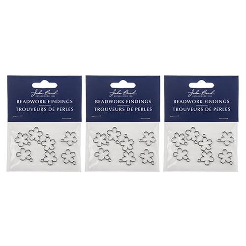 Beadwork Findings  Pendant Five Petal Flower 15x17mm 7pcs