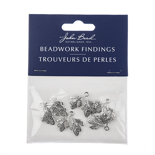Beadwork Findings  Pendant Two Leaves 18x21mm 6pcs