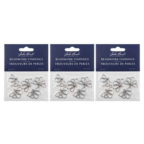 Beadwork Findings  Pendant Flower Side View 18x25mm 5pcs