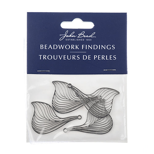 Beadwork Findings  Pendant Leaf 25x38mm 4pcs