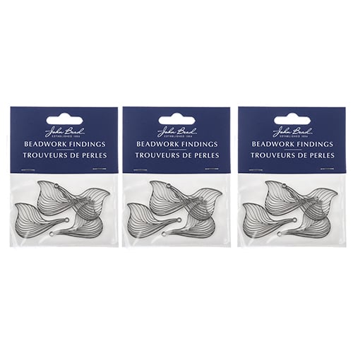 Beadwork Findings  Pendant Leaf 25x38mm 4pcs