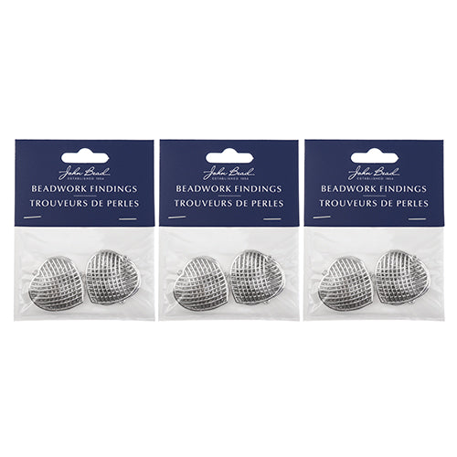 Beadwork Findings  Pendant Crossed Heart 29x31mm 4pcs