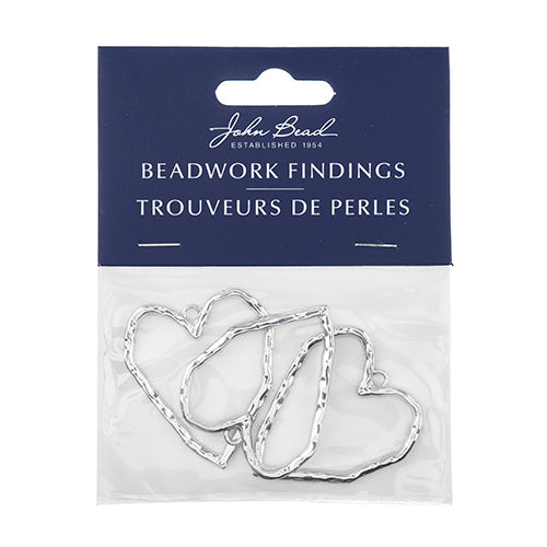 Beadwork Findings  Pendant Organic Heart 33x38mm 3pcs