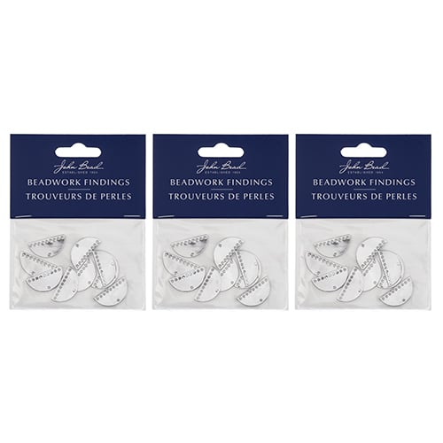 Beadwork Findings  Pendant Half Moon Semicircle with 9+1 Holes 10pc