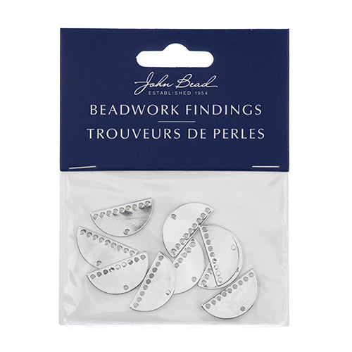 Beadwork Findings  Pendant Half Moon Semicircle with 9+1 Holes 10pc