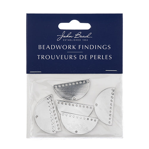 Beadwork Findings  Pendant Half Moon Semicircle with 10+1 Holes 6pc