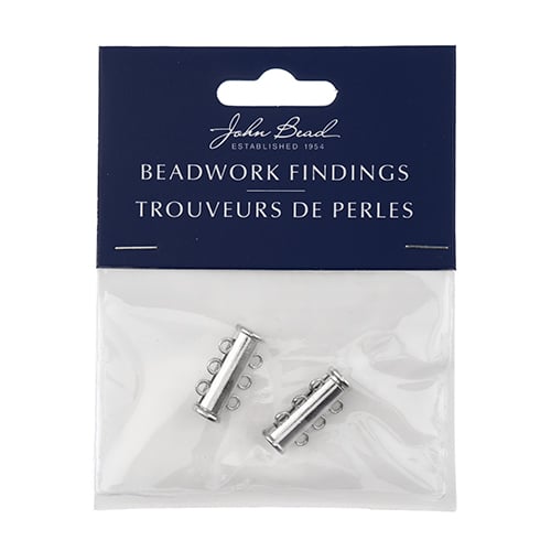 Beadwork Findings Tube Slide Clasp with 3-Strands 2pc