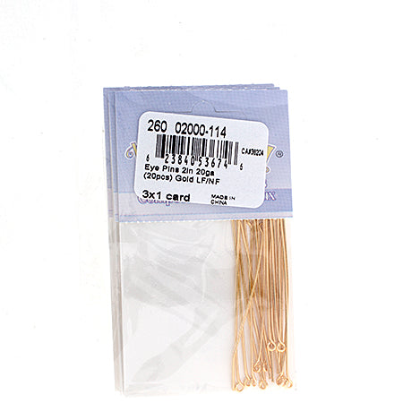 Eye Pins 2in 20ga (20pcs) Lead Free / Nickel Free